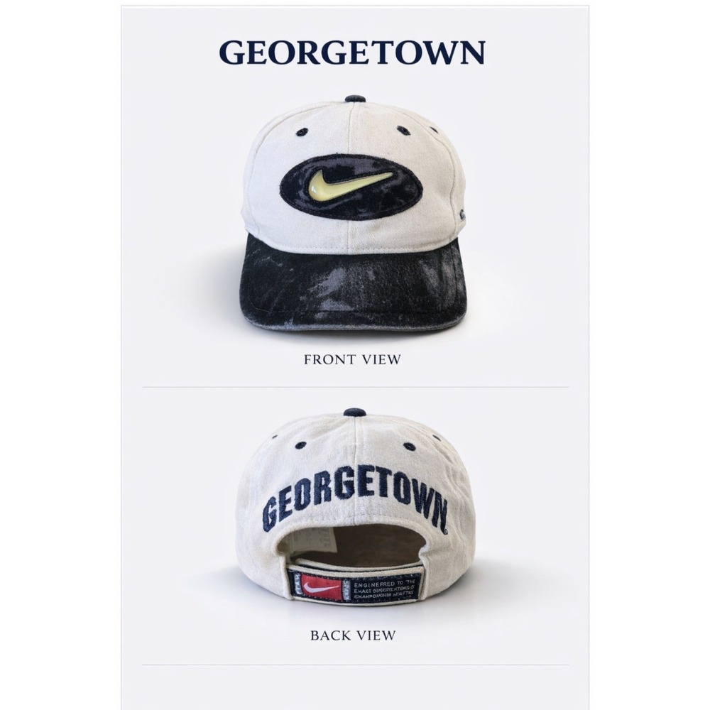 Vintage Nike Georgetown Hoyas Hat Strapback Y2K Swoosh Bubble Logo‎ NCAA